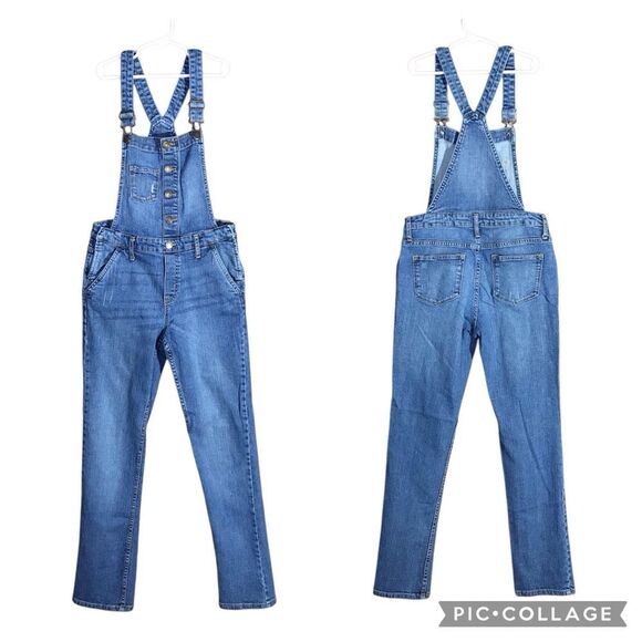 Gap Kids Factory Girls Denim Jeansn Overalls Size  14 - Picture 1 of 16